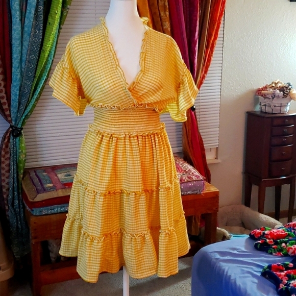 Max Studio Summer Gingham Dress XS - Picture 1 of 6